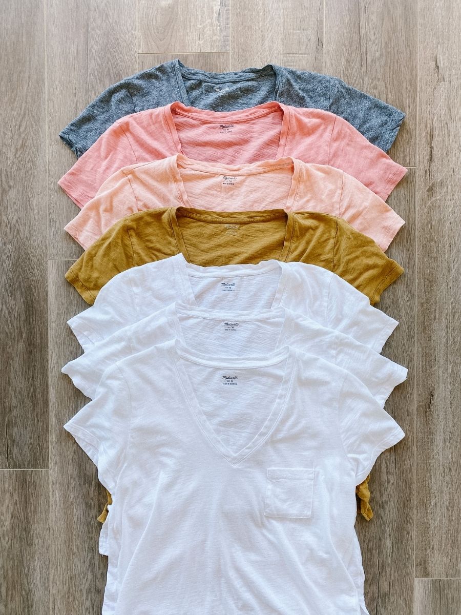 Stack of Madewell tees